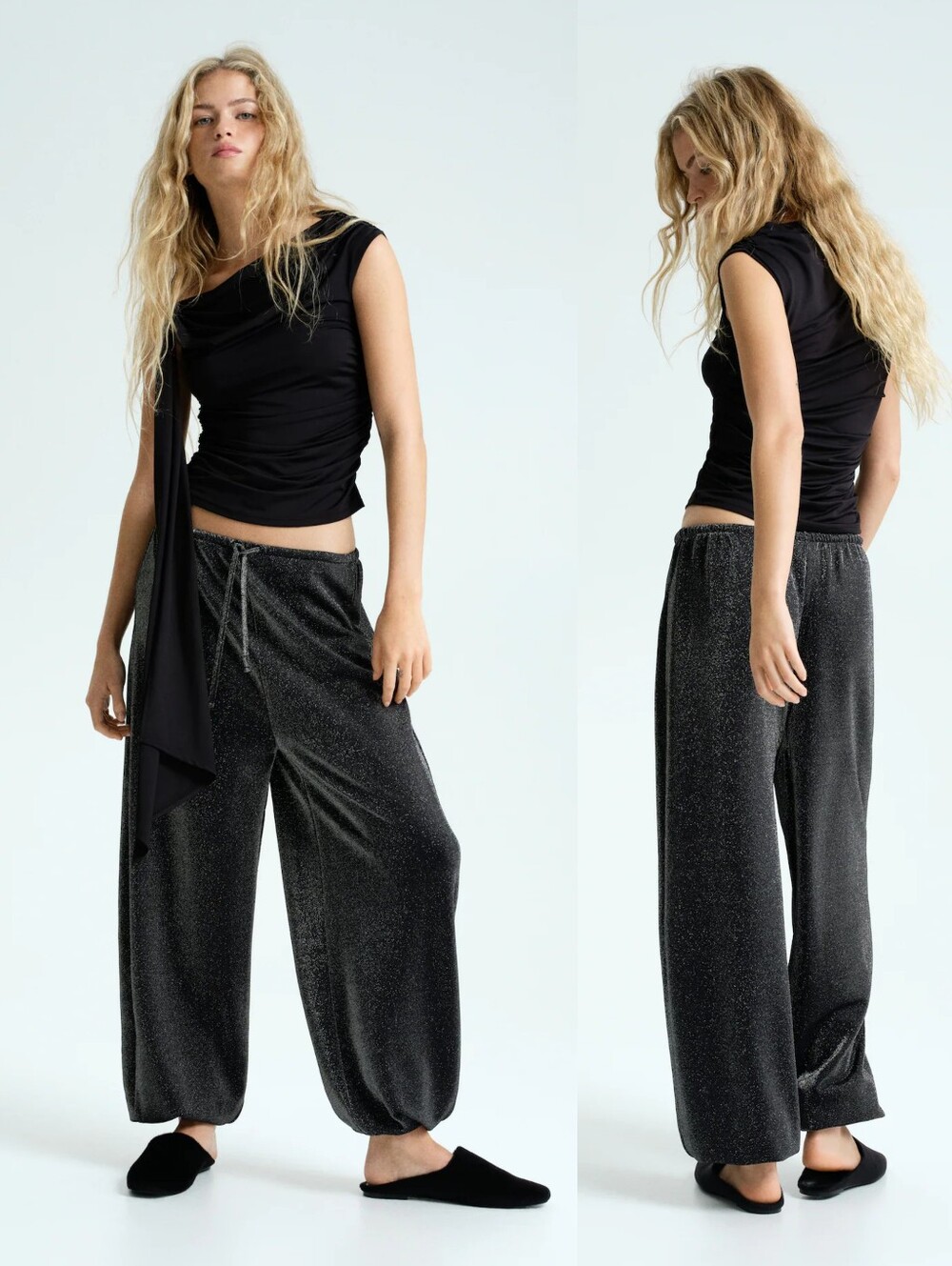 H&M Divided Glittery Balloon Jogger Pants